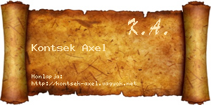 Kontsek Axel névjegykártya